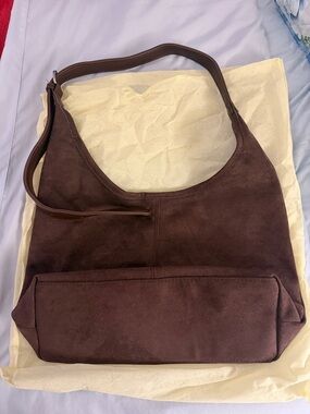 Classic Brown Suede Shoulder Bag